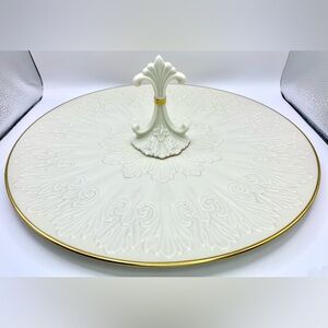 Lenox Chateau Server - Center Handle - 24K Gold Hand Decorated - Plate - Tray